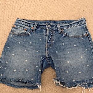 Levi's Blue Polka Dot Jean Shorts